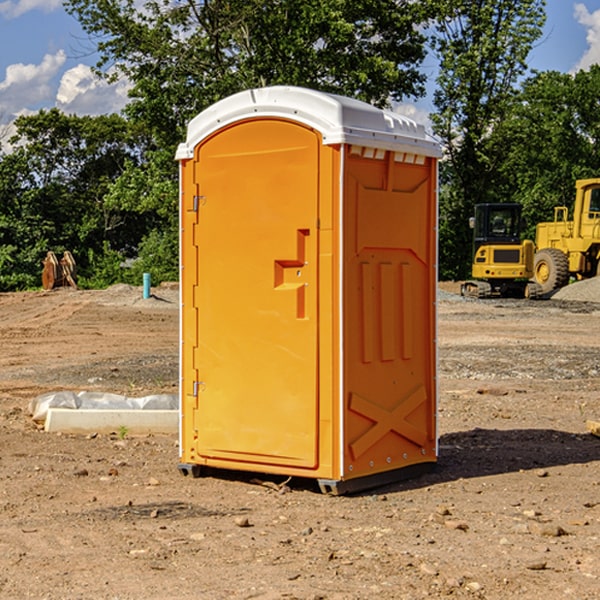 how often are the portable restrooms cleaned and serviced during a rental period in Renner